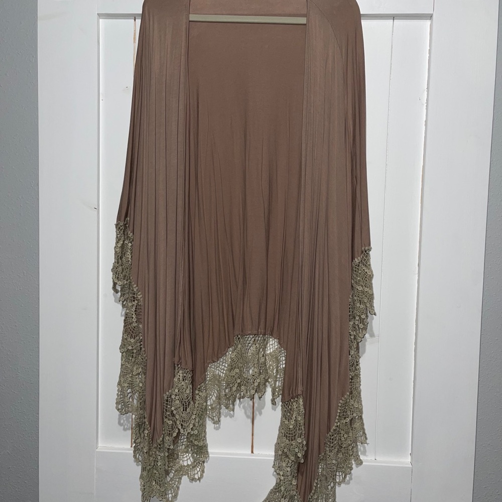 POL Mauve and Lace Cardigan Shall